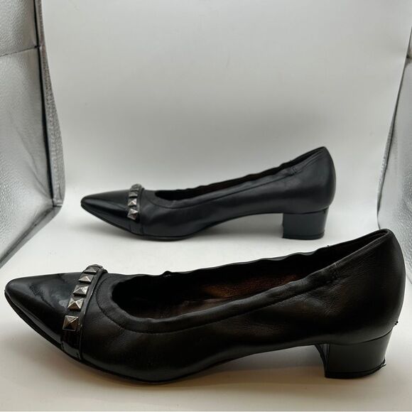AGL ladies Leather shoes 40 Us 10 black rockstud Pumps capsule modern minimalist - Picture 5 of 14